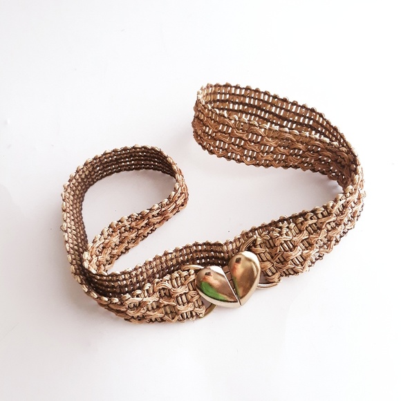 Vintage Accessories - Vintage Woven Heart Belt Size 34"